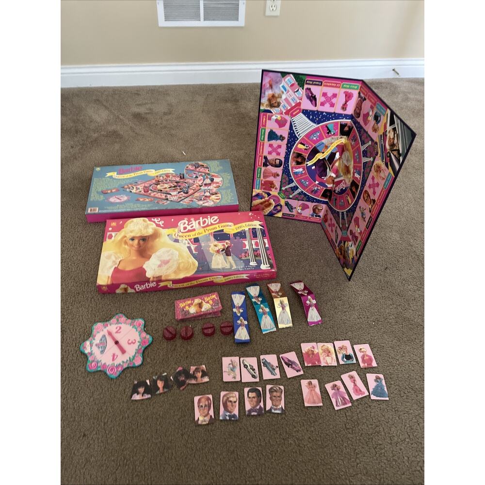 Vintage 1991 Barbie Queen Of The Prom Board Game 1991 100% COMPLETE